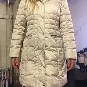 MODA International Cream Colored Puffer Coat